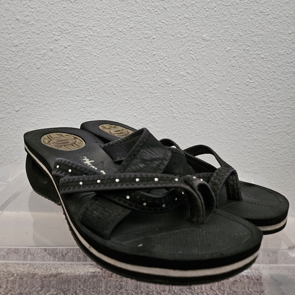 Skechers Platform Wedge Sandals Black Women’s 8 - Picture 4 of 5
